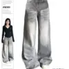 Women Streetwear Baggy 2000s Y2k Japanese American Vintage Denim Pants Harajuku Long Trousers Jean Loose Vintage Dark Academia