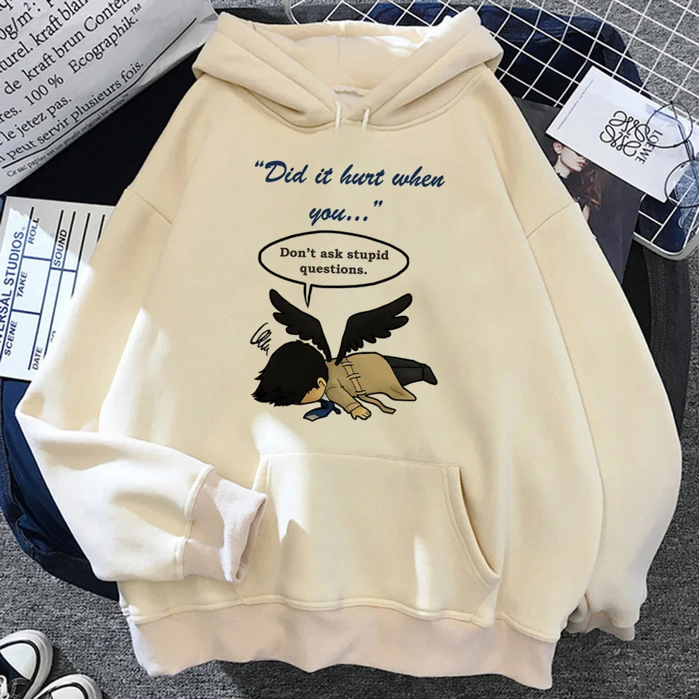 Supernatural hoodie kawaii modern style patterned clothes for teens women pullover tracksuits pattern Japanese