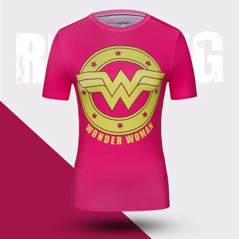 T shirt Women Bodybuilding Slim T-Shirt 3D Superhero Union Quantum Quick Dry Compression Shirt Ladies Stretch Sports T-shirt Fit