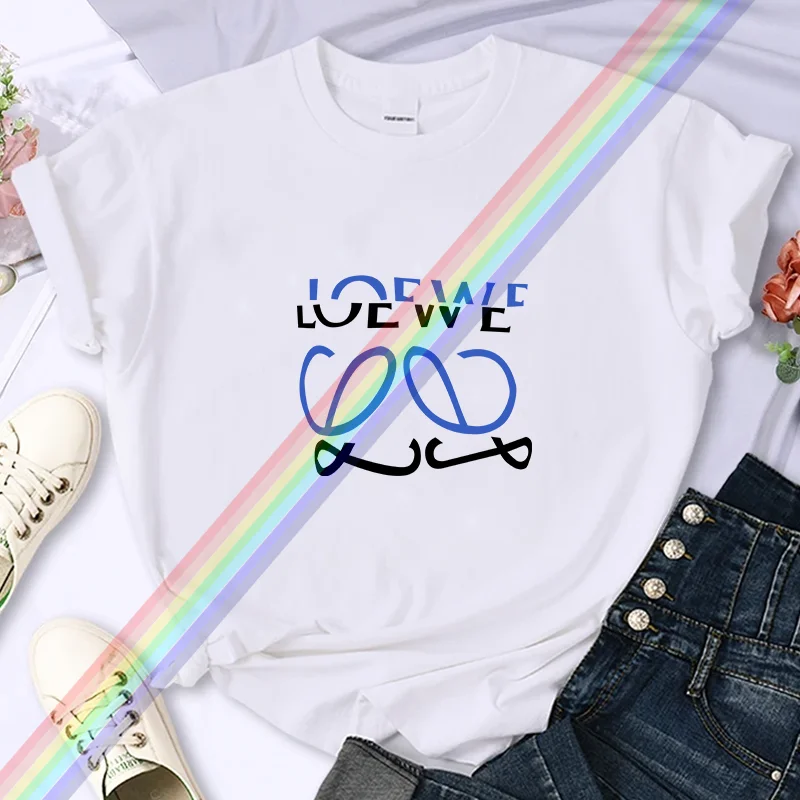 Luxury Brand High-Quality Summer Letter Printing For Women's T-shirt 100%Cotton Casual Oversized Y2k Personality Sleeve O-neck