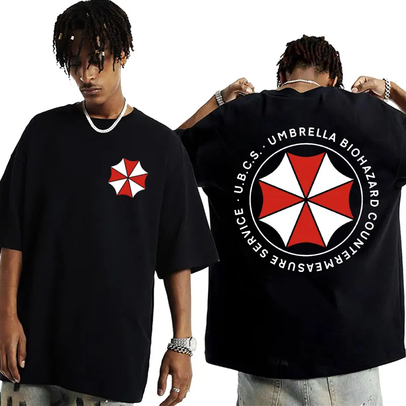 Umbrella Corporatio Logo Graphic T Shirt Resident Evil Clothing Tee Shirt Men's Y2k Harajuku Oversized Cotton T-shirt Streetwear