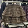 Japanese Y2k Cute Ruffled Plaid Skirt Punk Rock Subculture Cake Skirts Japanese Preppy Style Casual New 2025 Women Skirts