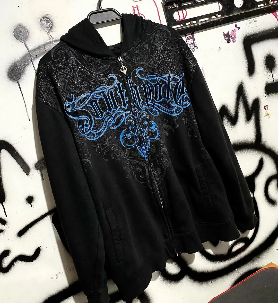 American Fashion Zipper Hoodie Men Women 2000s Street Harajuku Hip Hop New Warm Sweatshirt Couple Casual Loose Hoodie Streetwear