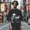 Anime Jujutsu Kaisen Y2K Washed Tshirt, Gojo Satoru Unisex Oversized shirt, Streetwear Vintage Washed Short Tshirt 12 Colors