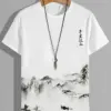 Men's T-shirt 3D Wash Painting Printed Streetwear Short-Sleeved Harajuku Casual Loose Tee Pullover Y2k Tops Oversized Clothing