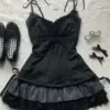 Punk Y2k Skirts Women Clothes Goth Sexy Ropa Aesthetic Stripe High Waist Lace Bow MIni Skirts Grunge Emo Girl 2000s Short Skirt