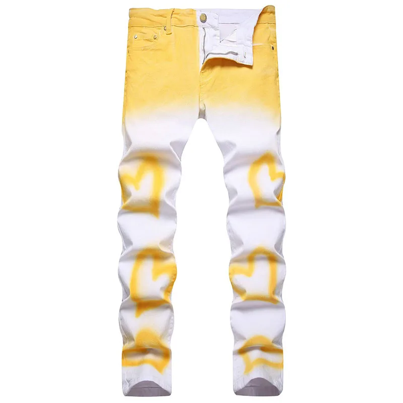 2023 New Spring Men White Jeans Mens Skinny Slim Straight Jeans Male Hip Hop Denim Casual Cotton Pants Vaqueros Hombre