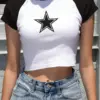 Female Y2K Clothes Star Tops Women Tshirt Harajuku Retro Fashion Gothic Short Sleeve Crop Sexy Tops Aesthetics Tops Short Navel