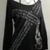 2024 Ropa Mujer Streetwear Woman T-shirt Y2k Tops Harajuku Punk Japanese Tees O-neck Long Sleeve Camisetas Letter Print T Shirts