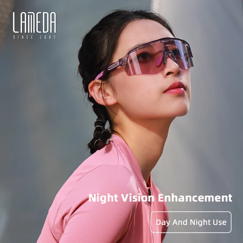 LAMEDA New Photochromic Cycling Glasses Anti-UV400 Day And Night Men Women Sunglasses Mtb Road Bike Outdoor Sports Goggles