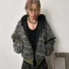Autumn Winter New American Street Camouflage Double sided Plush Hoodie Men Women Cotton Coat Y2K Harajuku Hip Hop Casual Hoodie