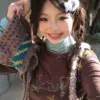 QWEEK Vintage Y2k Kawaii T Shirt Women Tertleneck Cute Cartoon Brown Long Sleeve Tees 2024 Fashion Autumn Tops