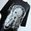 Japanese Cartoon Print Y2k T-shirts Women Harajuku Summer Casual Fairy Graphic Tshirt Vintage Tops Black Oversized Aesthetic Tee