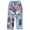 Harajuku Y2k Anime Print Trouser Jeans for Men Baggy Jean Popular Streetwear Wide Leg Women High Waist Pants Men Clothing