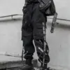 Harajuku Black Hip Hop Men Ribbons Cargo Pants Techwear Japanese Emo Alt Trousers Jogging Street Overszied Hippie Gothic Joggers