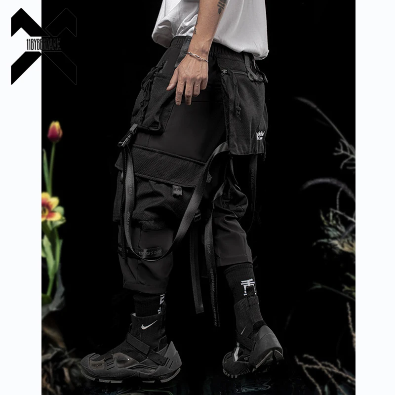 11 BYBB'S DARK Ribbons Multi Pockets Cargo Pants Men Hip Hop Streetwear Tactical Function Trouser Techwear Harajuku Joggers Men