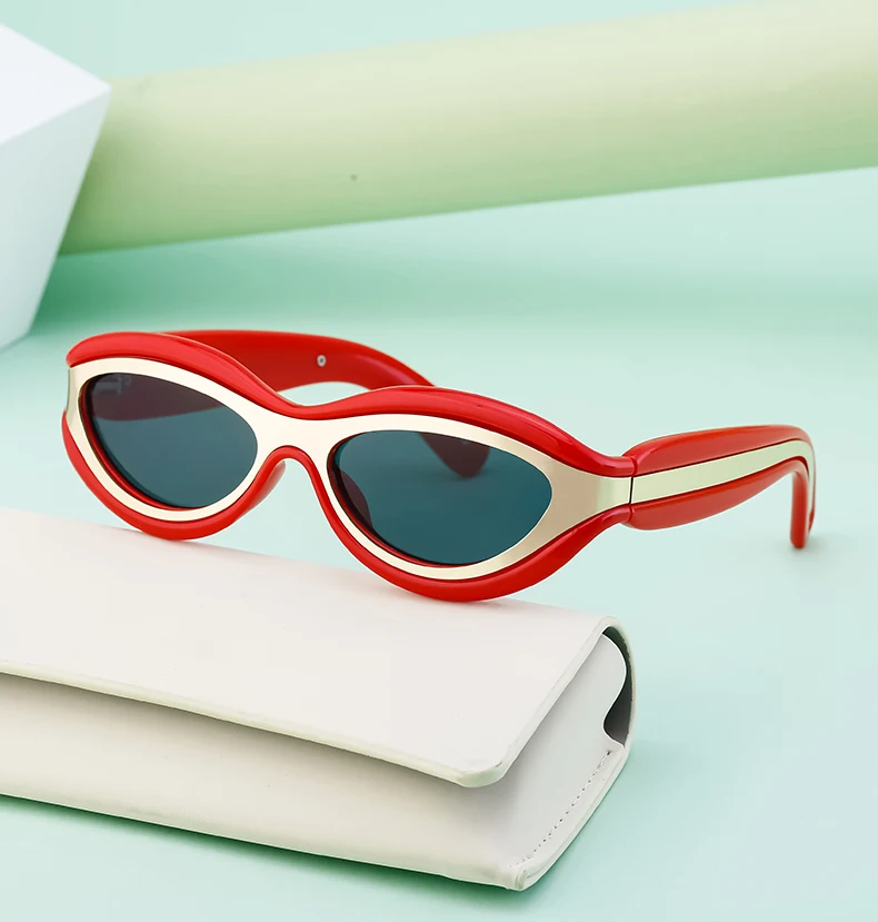 2024 New Women Cat Eye Future Technology Sunglasses Fashion Men Personalized Outdoor Sunshades INS Trendy UV400 Y2K TikTok Pop