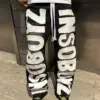 American Fashion New Street Retro Letter Patch Baggy Jogging Pants Men And Women Y2K Harajuku Hip Hop Casual Wide legs Trousers