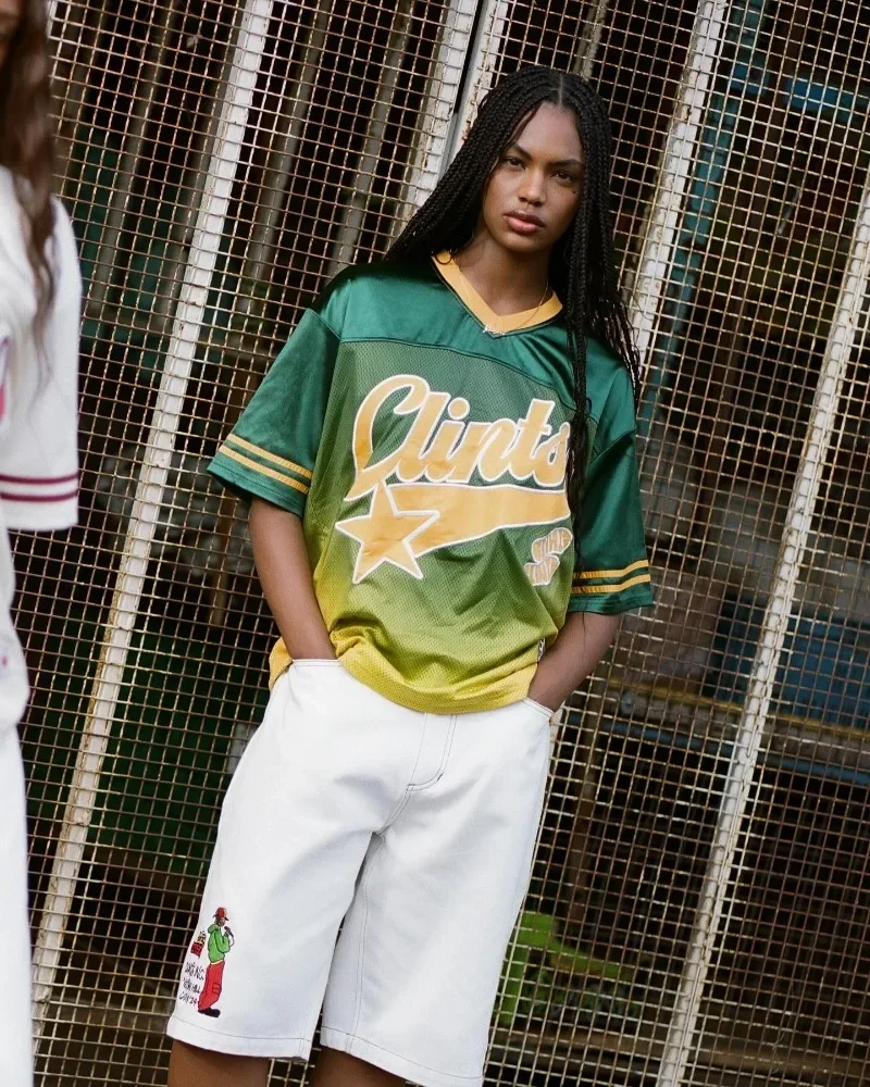 Hip hop fashion white denim shorts Streetwear Punk anime print Y2k jeans Men Gothic Harajuku loose couple casual wide-leg pants
