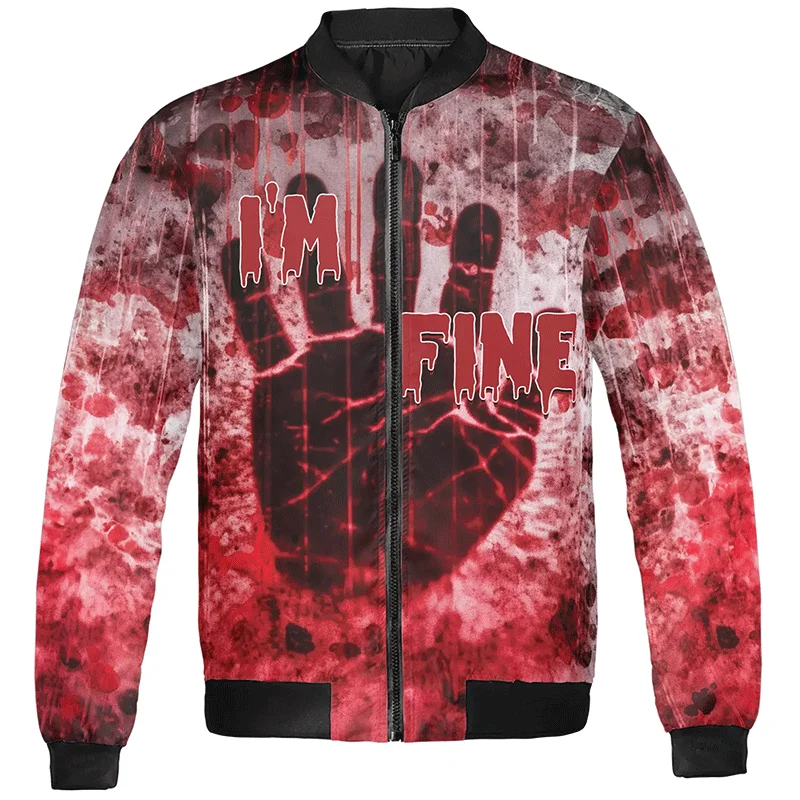 Harajuku 3D Horror Halloween Styles Printing Jacket Bloody Patterns Graphic Jackets For Men Kid Fashion Streetwear Clothing Tops