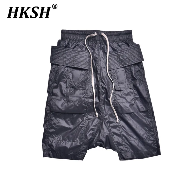 HKSH Spring Summer New Thin Knee Length Pants Youth High Street Fashion Shorts Men's Tide Chic Dark Niche Design Capris