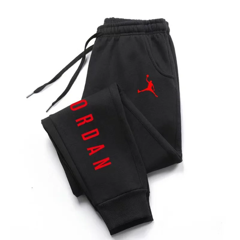 2025 Autumn/winter Warm Pants New Men's Printed Running Pants Sports Pants Fitness Running Fashion Sports Style Thin Rope Pants