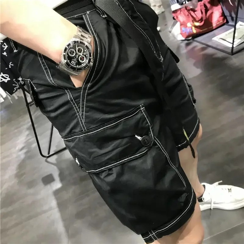 Male Short Pants Multi Pocket Black Big Size Men's Cargo Shorts Oversize Harajuku Loose Jorts 2024 Fashion Clothes Streetwear