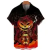 2024 Ghost Halloween Scarecrow Pumpkin Men'S Shirt Bat Horror Skull 3d Print Summer Casual Short Sleeved Beach Party Hawaiian