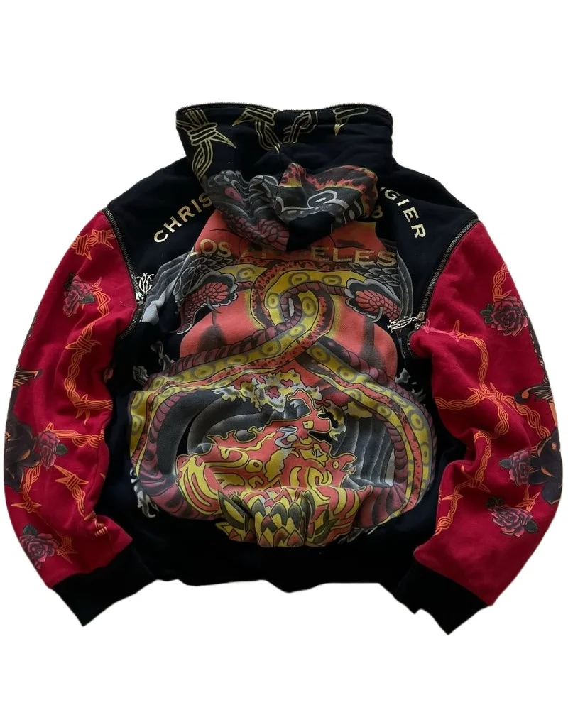 Streetwear Men Harajuku New Fashion Design Trend Zipper Hoodie Hip Hop High Quality Loose Sweatshirt Couple Casual Punk Hoodie