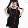 KOSAHIKI Harajuku T-shirts Women Cross Chain Top Tee Loose Off Shoulder Fashion Tshirts Patchwork Y2k Aesthetic Grunge T Shirt