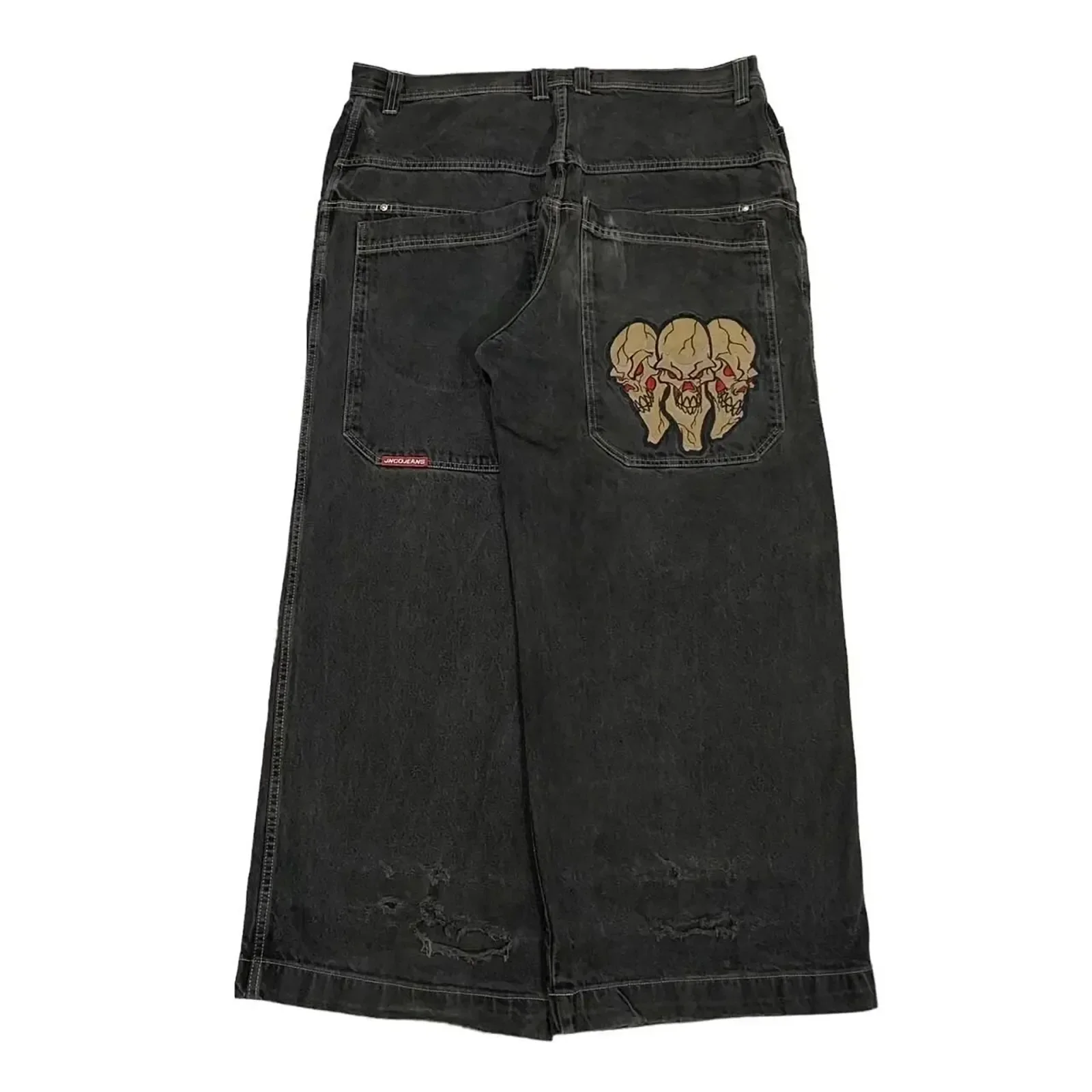 Jnco Summer Blue Washed Baggy Jeans Vintage Printed Y2k Flared Wide Denim Trousers Big Size Streetwear Straight Pants Man Pants