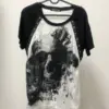 KOSAHIKI Skull Print Women Men T-shirt Gothic Harajuku Rock Style Short Sleeve T Shirt Punk Streetwear Y2k Japanese Dark Tops