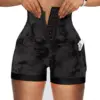 Womens Shorts 2023 Fashion Tie Dye Print Tummy Control Butt Lifting Pocket Design Casual Skinny Yoga Active Shorts Sportswear