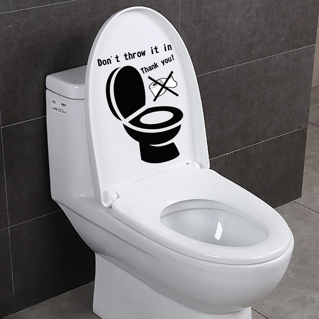 Tips for Toilet Stickers Bathroom Toilet Sticker Home Decoration Accessories Waterproof Removable for Toilet Decorative Stickers