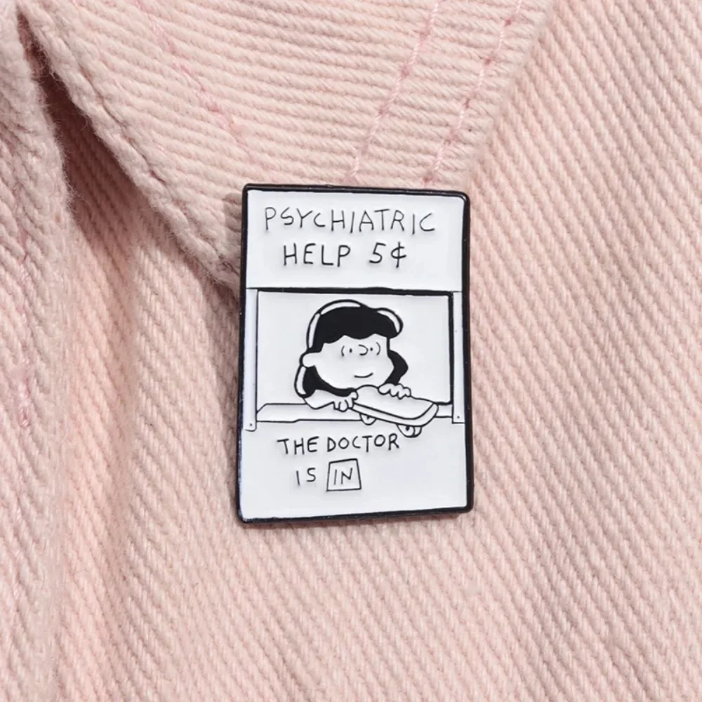 Black White Minimalist Enamel Pins Brooch I'AM AN ADULT Metal Lapel Brooch Badge for Backpack Clothing Hat Accessories Kids Gift