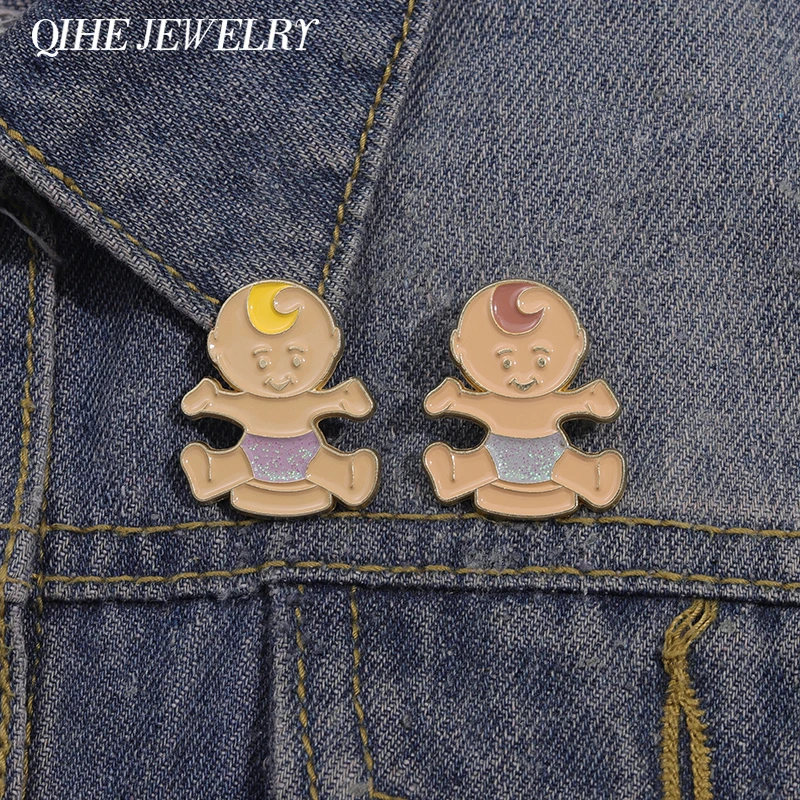 Cute Baby Polly Pocket Babies hard Enamel Pins Custom Funny Cartoon Children Metal Brooches Lapel Badge Fashion Jewelry Gifts
