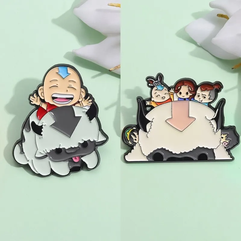 Cartoon Kid and Ox Enamel Pin Anime Lapel Metal Brooch Backpack Decorative Accessory Badge Gift Wholesale
