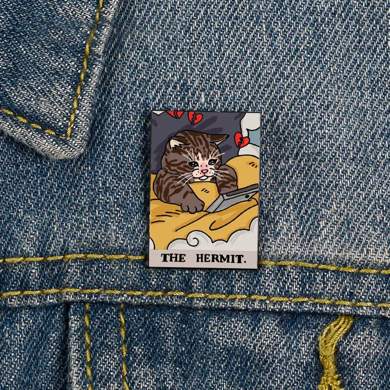 Hot selling Tarot brand sad cat brooch