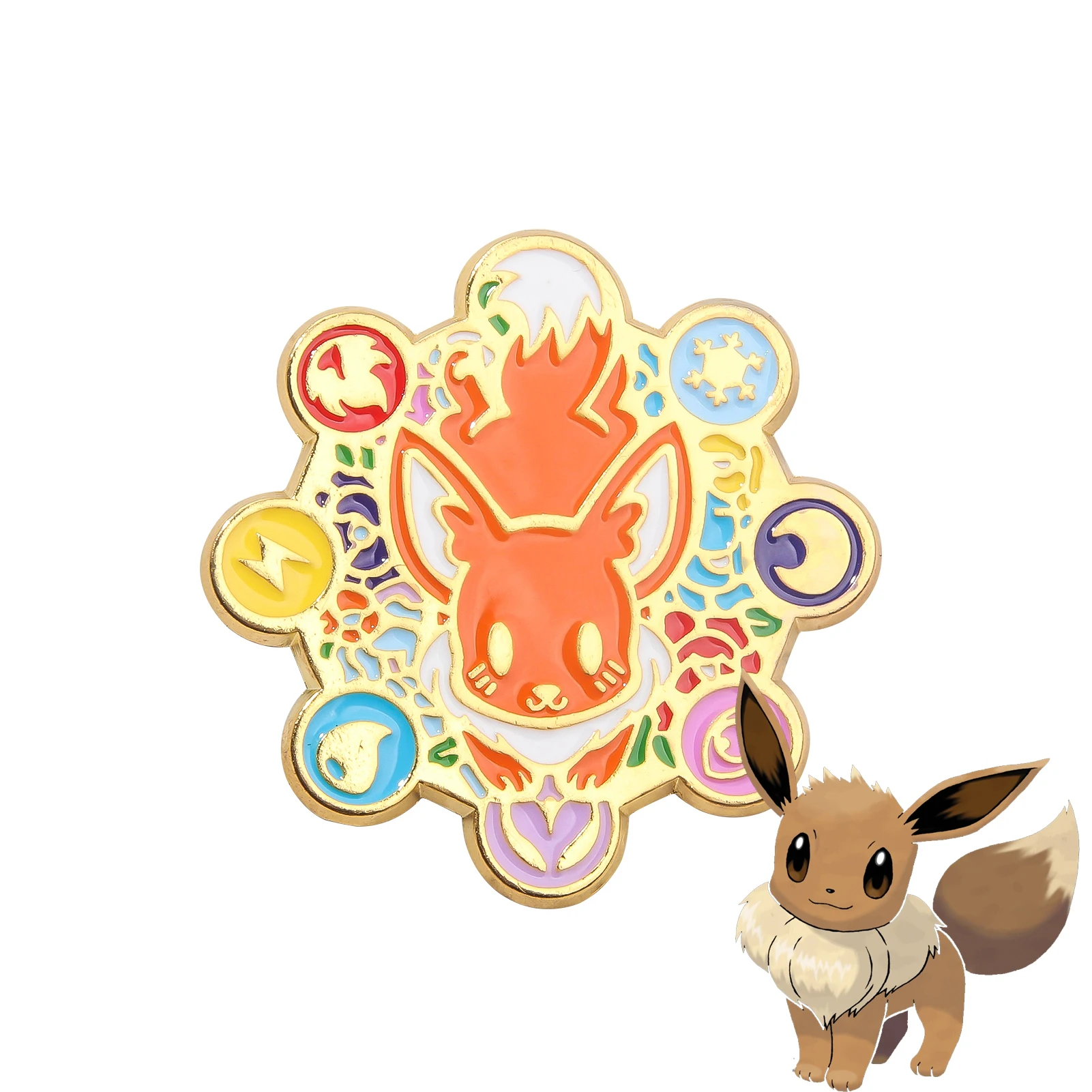 Anime Game Pocke Monsters Enamel Brooch Badge Pokémon Eevee Pins Fans Gift Cosplay Props For Men Women Backpack Jewelry