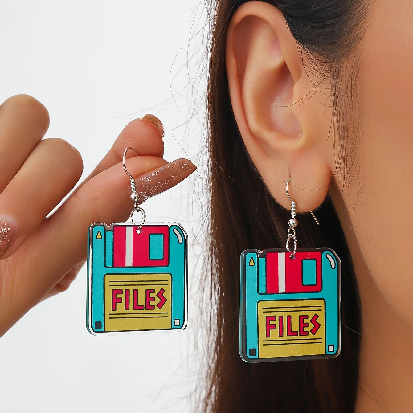 Cube Game Console Radio Acrylic Earrings for Women Cute Back To 80 90's Ear Rings Party Jewelry
