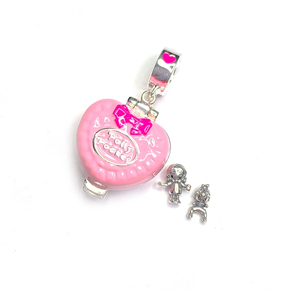 925 Sterling Silver Perfect Playroom Polly Pocket Charm Bead Dangle For Bracelet Bangle European Jewelry Fans Collection Gift