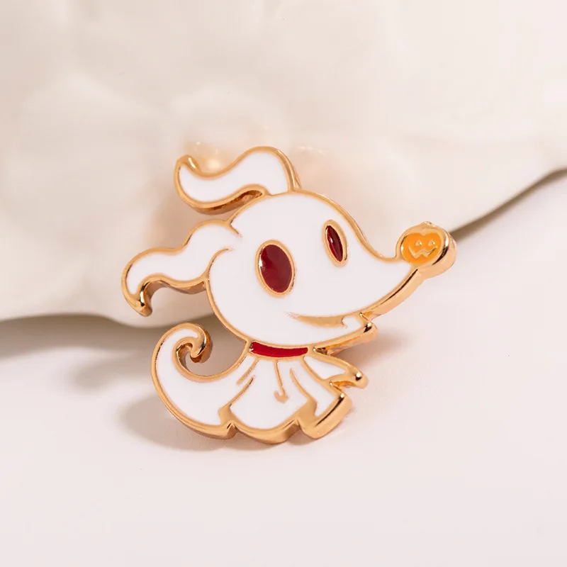 Brooches for Women Men Cute Ghost Pins Badges Cartoon Spooky Pet Clothes Pin Kids Backpacks Jewelry Gifts Halloween Party Enamel