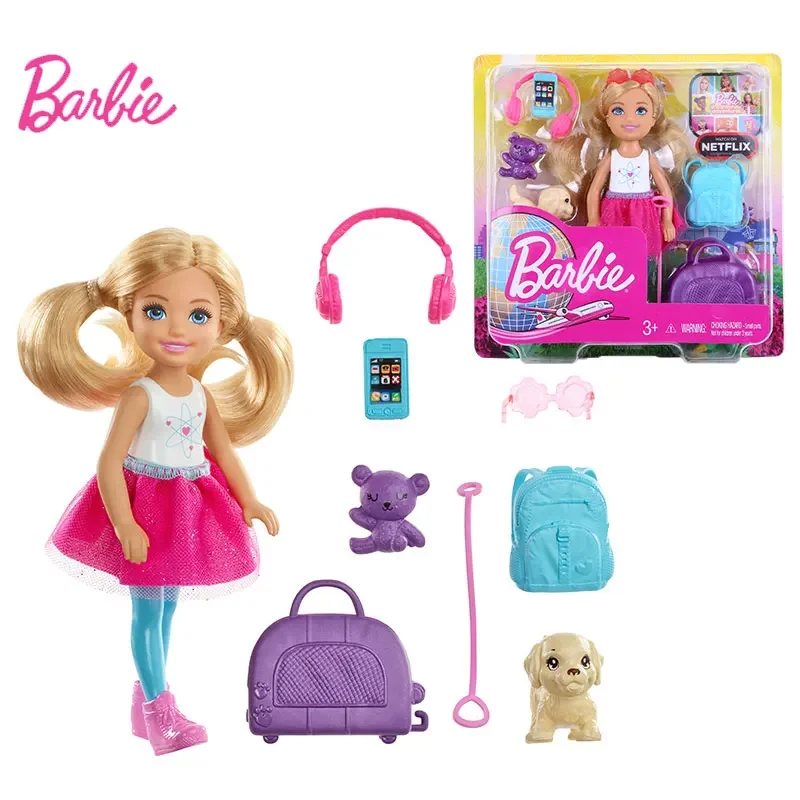 Original Barbie Doll Set Gift Box Princess Girls Fashion Matching Children's Toys Travel Little Kelly Birthday Gift Toys FWV20