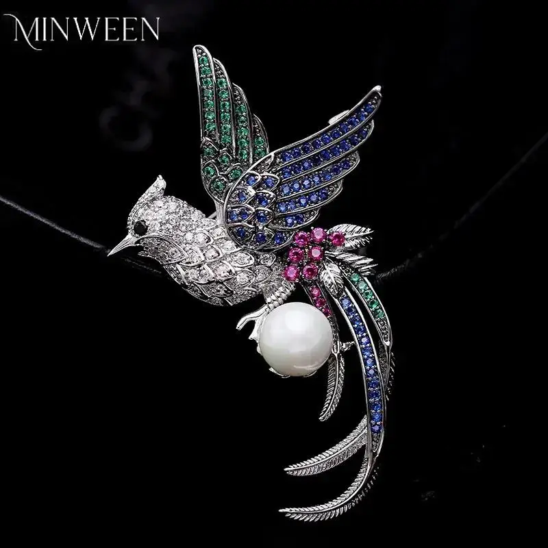 National Style Retro Brooch Fashion Pearl Brooch Animal Accessories Phoenix Bird Brooch