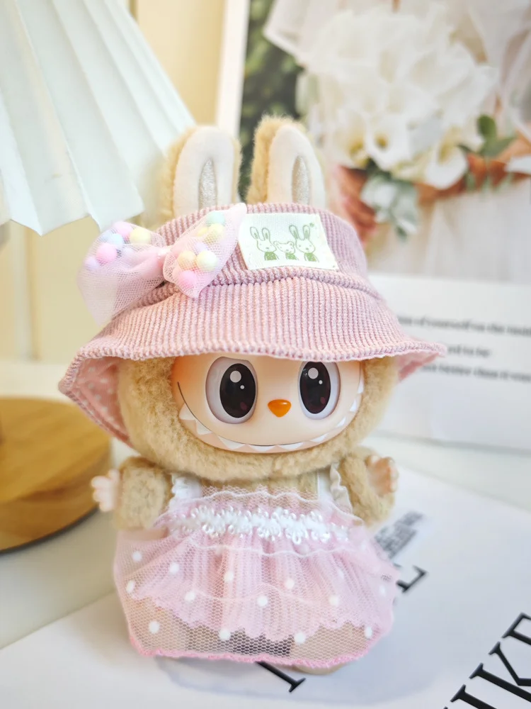 Faionable Plu Labubu Doll Pendant Keychain Trendy Little Skirt Clothes for Girls No Brand Registered Trademark