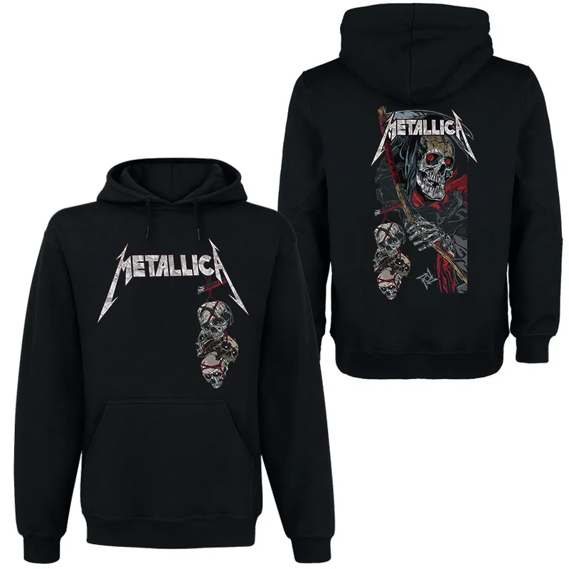 METALLICA Band Rock Dark Wind Hoodie Men's Street Hip Hop Top Comfortable Hooded Sweater Fall_Winter Personality Men's Clothing