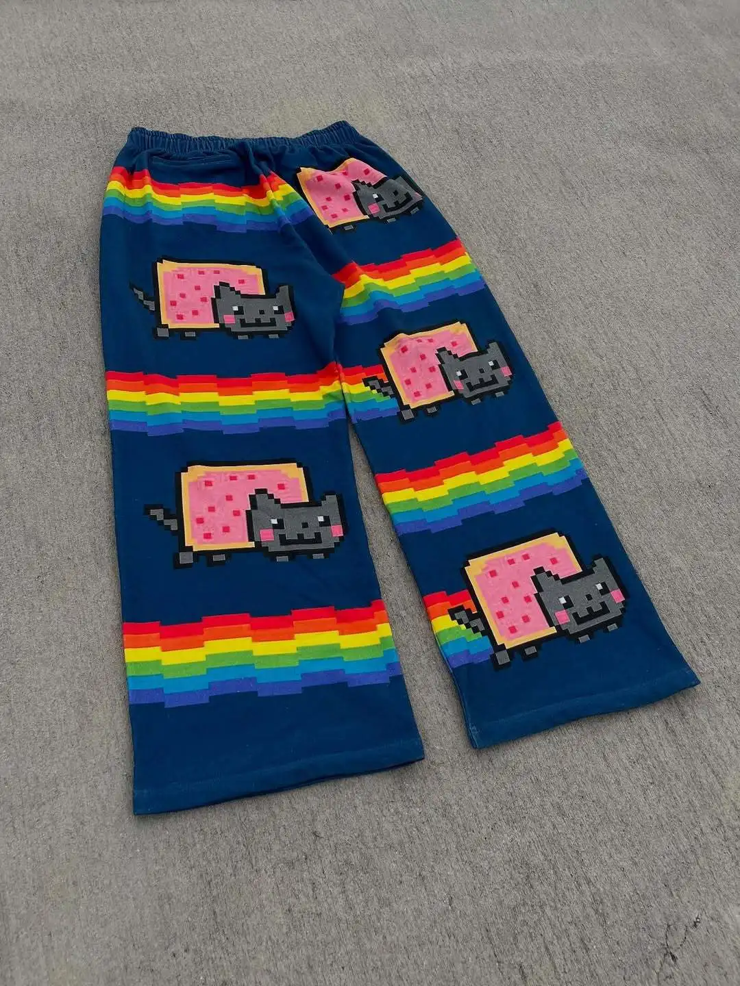 Nyan Cat Sweatpants Y2k Pants Baggy Men Elastic Waist American Streetwear Hip Hop Vintage Joggings Casual Pants Men Clothing - Image 4