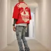 25 Summer Y2K Retro Gothic Skull Graphic Print T-shirt Men's Oversized Casual Cotton Short-sleeved T-shirt Street Top
