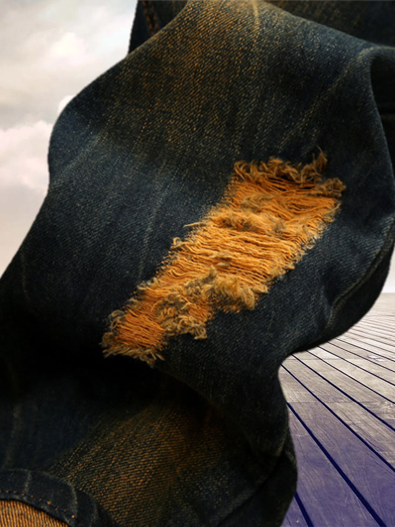 American retro personality makes old men's straight jeans - Image 5