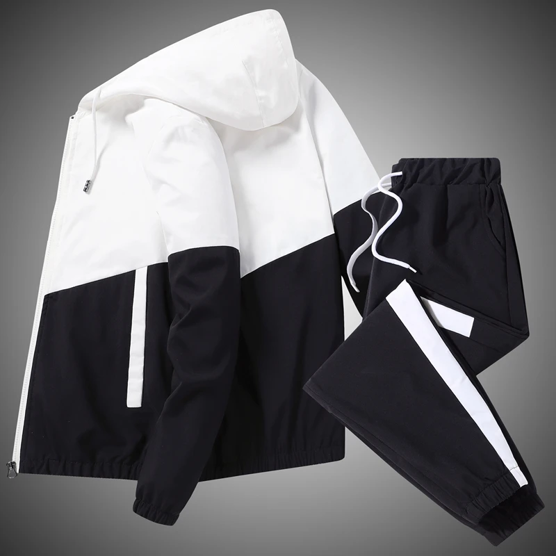 2026 Men Tracksuit Casual Joggers Hooded Sportswear Jackets And Pants 2 Piece Sets Hip Hop Running Sports Suit - Image 6